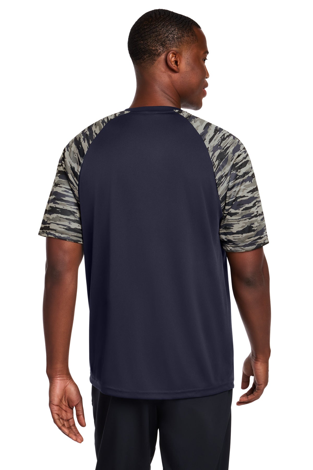 Sport-Tek Drift Camo Colorblock Tee ST376 - True Navy - Back