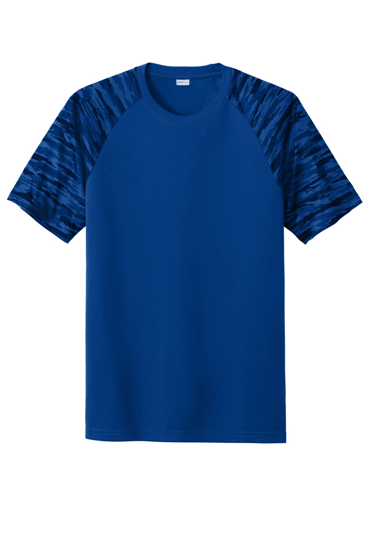 Sport-Tek Drift Camo Colorblock Tee ST376 - True Royal - Front (flat)