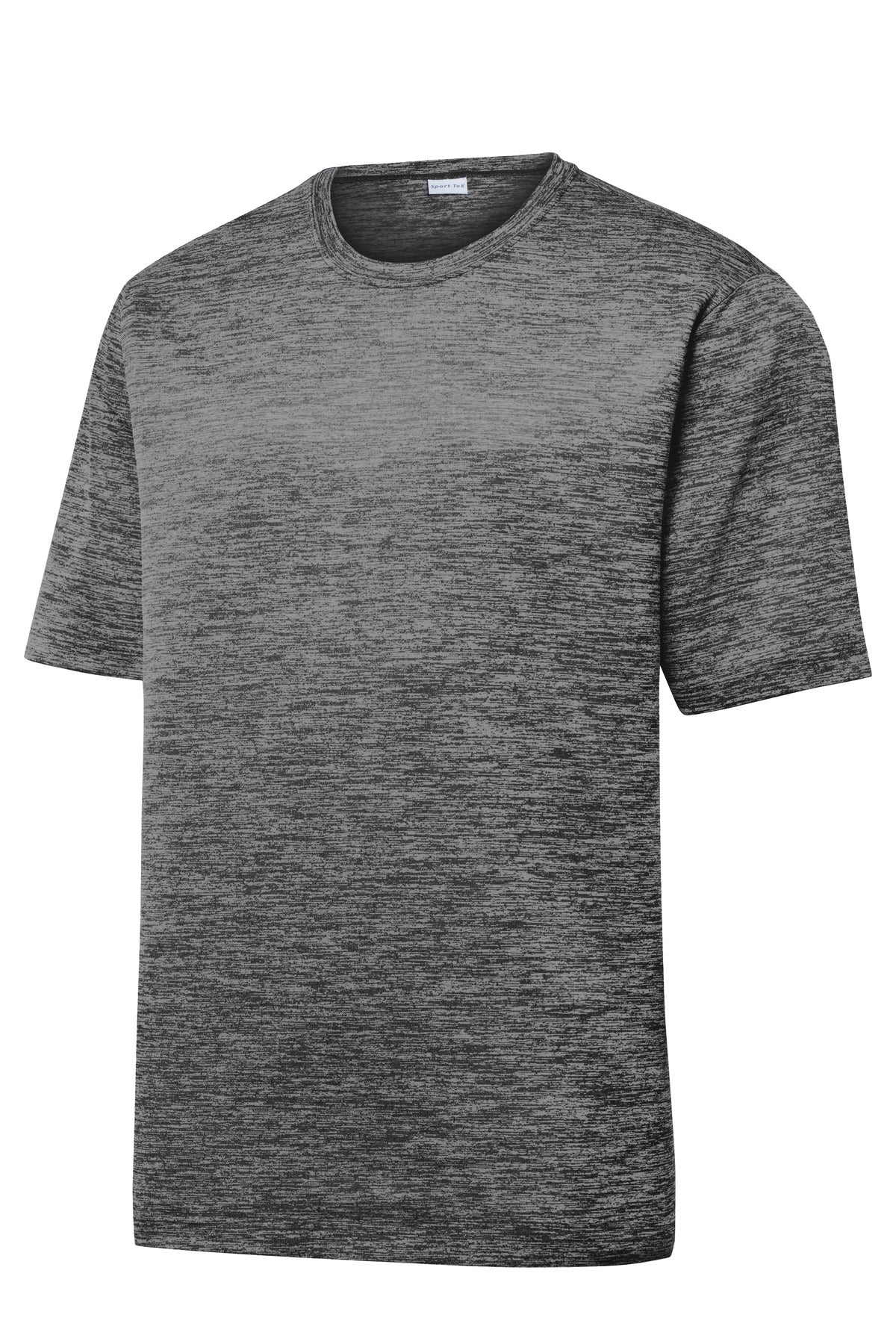 Sport-Tek PosiCharge Electric Heather Tee ST390 - Grey-Black Electric - Front (flat)