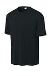 Sport-Tek Club Short Sleeve Crew ST440 - Black/ Deep Red - Front (flat)