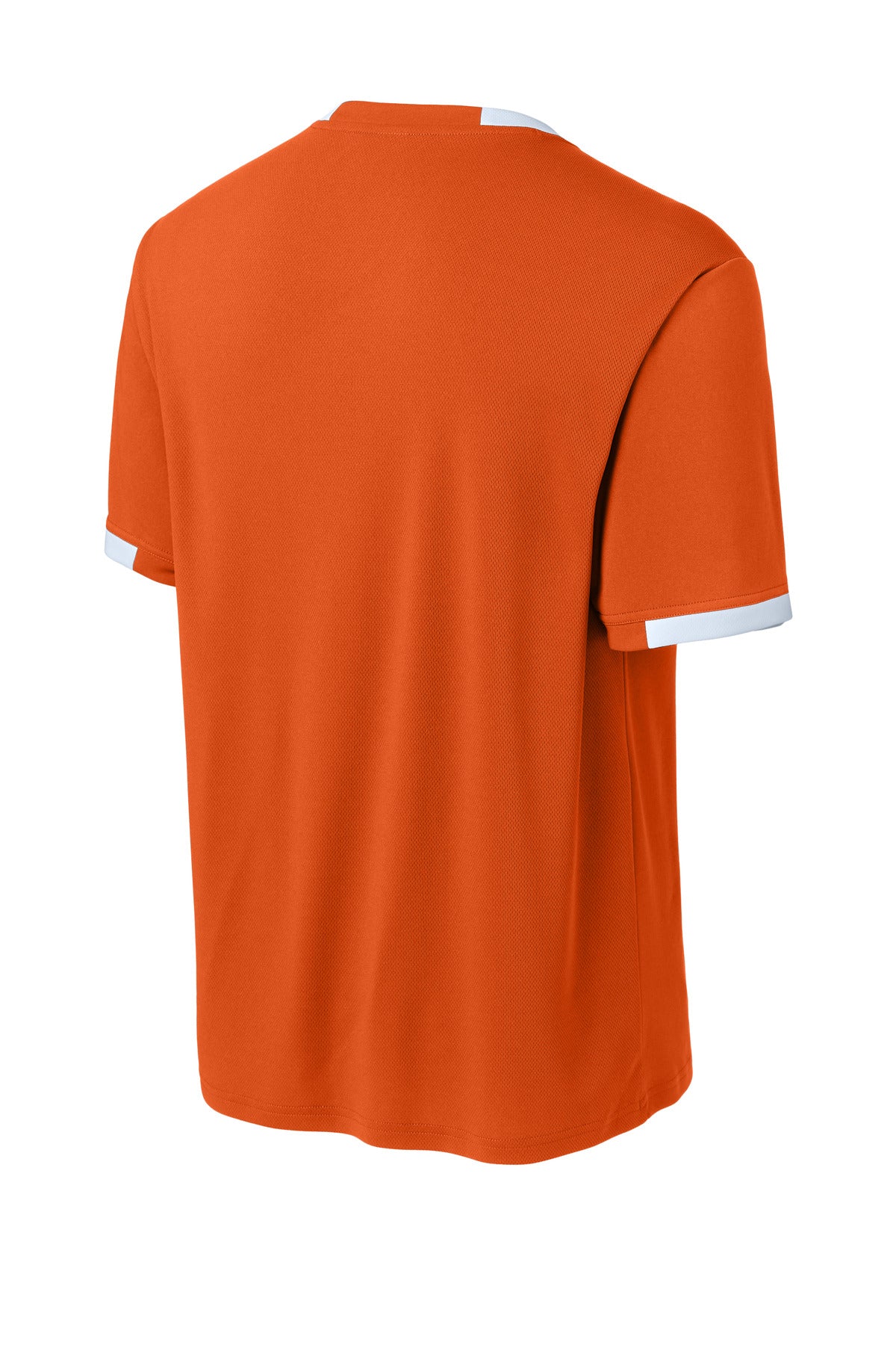 Sport-Tek Club Short Sleeve Crew ST440 - Deep Orange/ White - Back (flat)