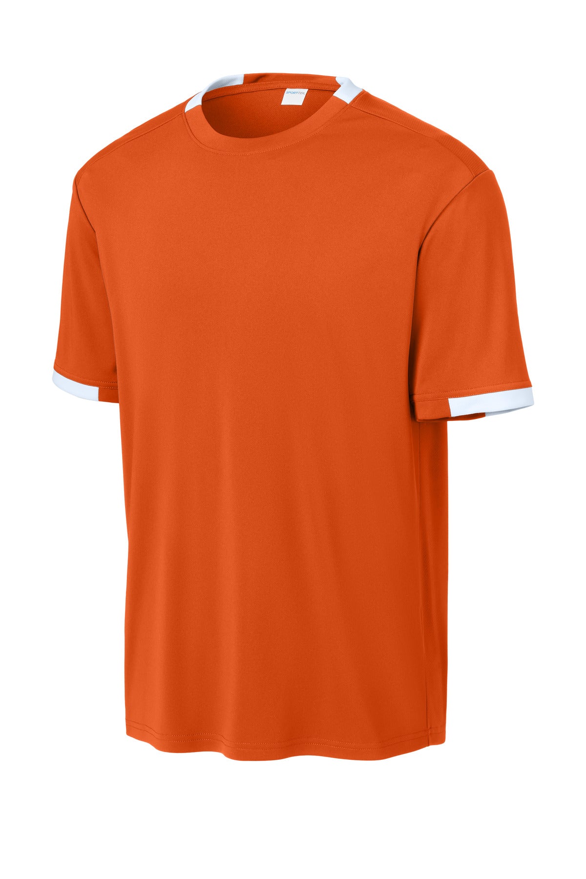 Sport-Tek Club Short Sleeve Crew ST440 - Deep Orange/ White - Front (flat)