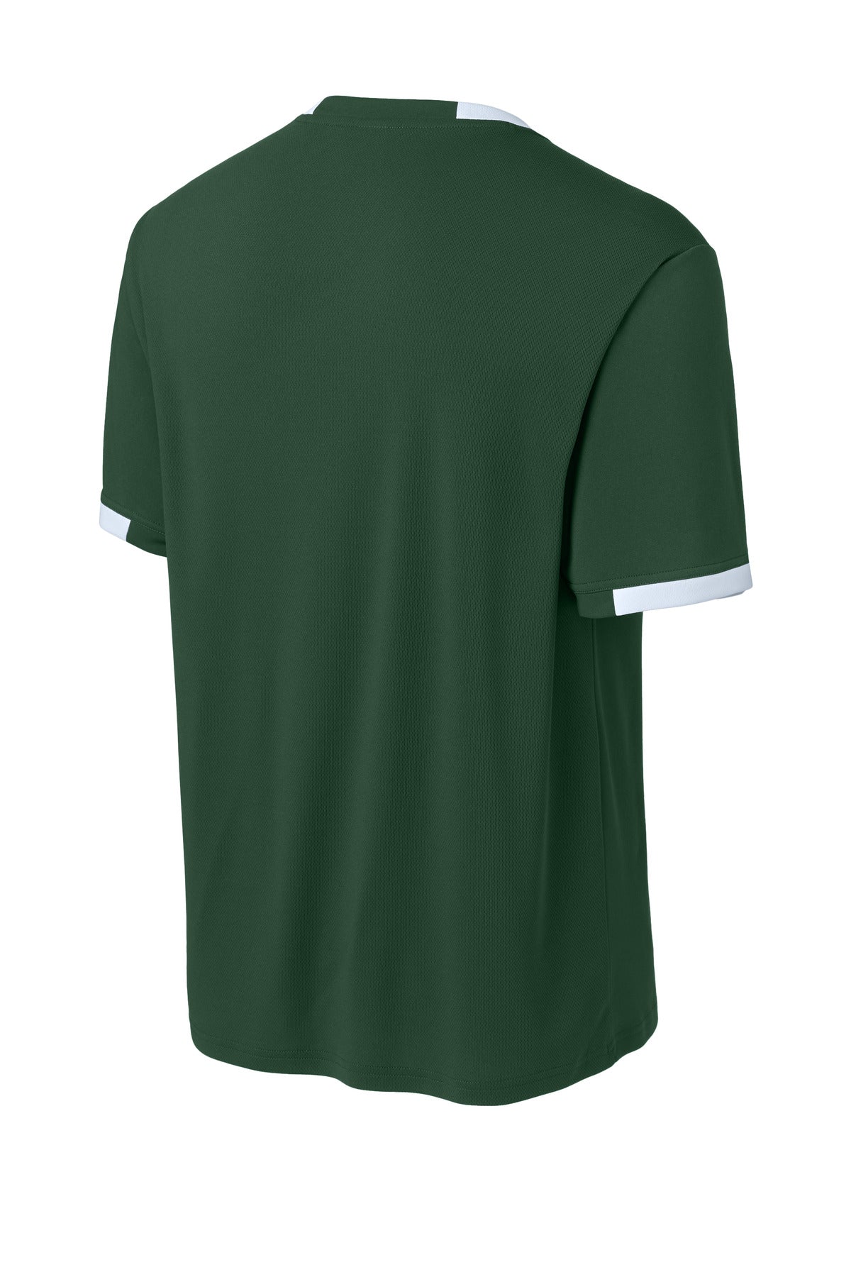 Sport-Tek Club Short Sleeve Crew ST440 - Forest Green/ White - Back (flat)