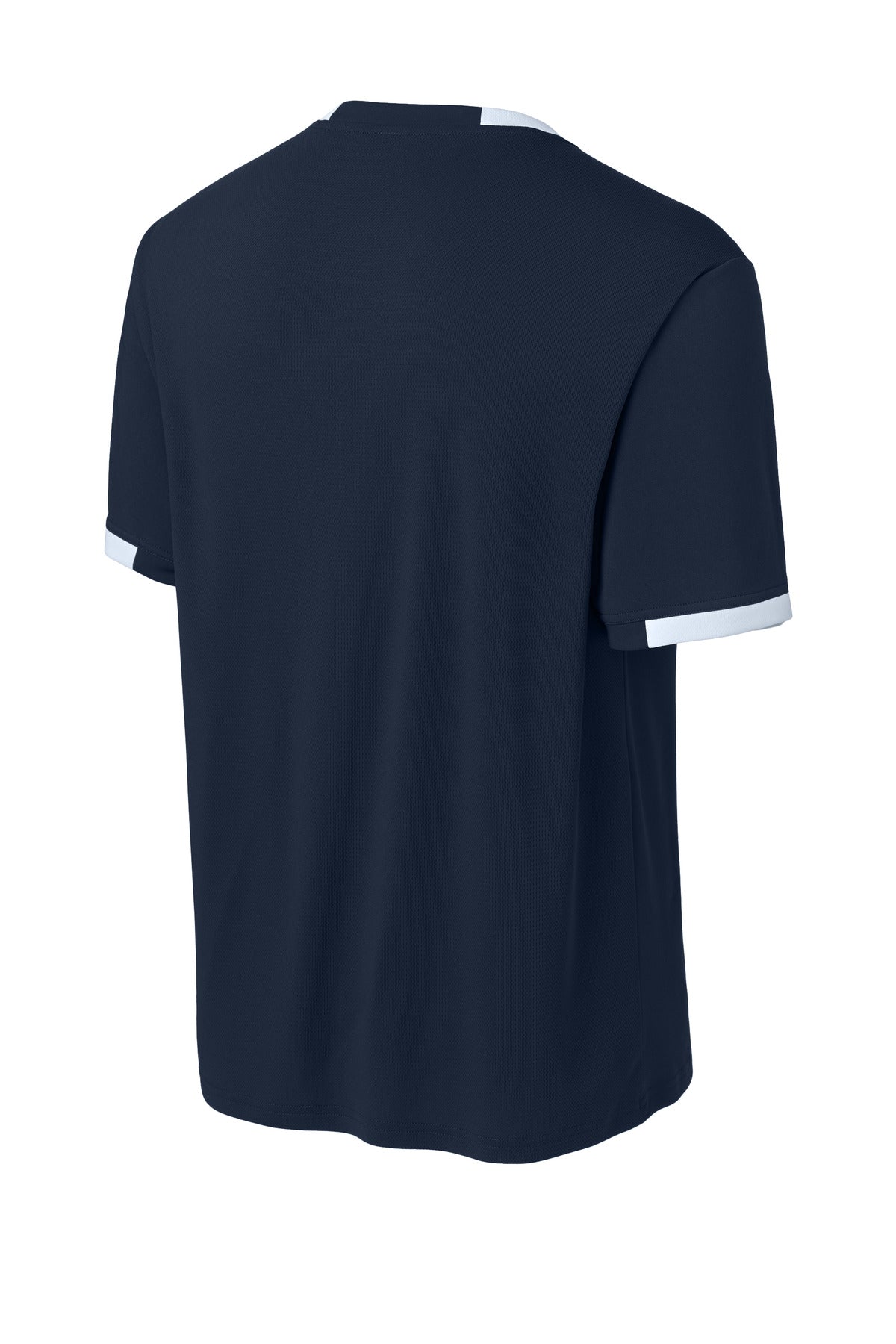 Sport-Tek Club Short Sleeve Crew ST440 - True Navy/ White - Back (flat)