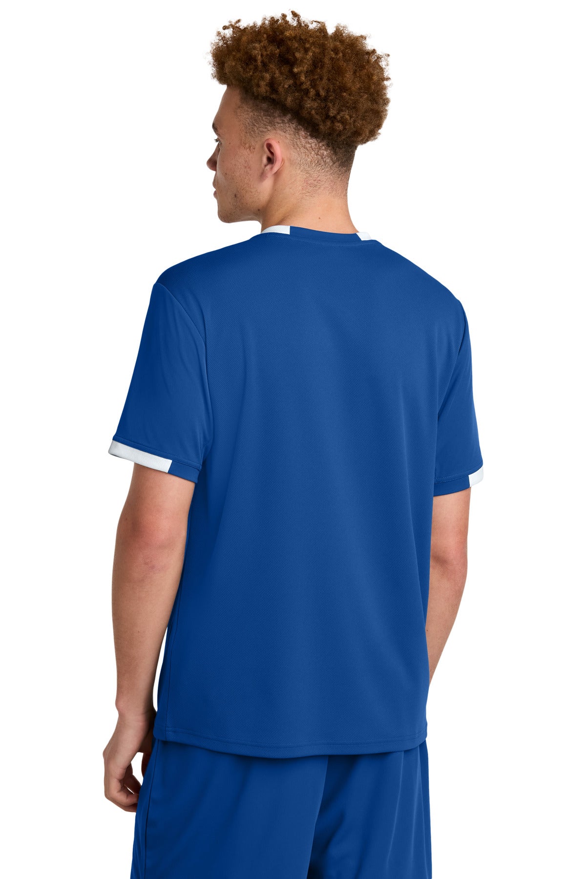 Sport-Tek Club Short Sleeve Crew ST440 - True Royal/ White - Back