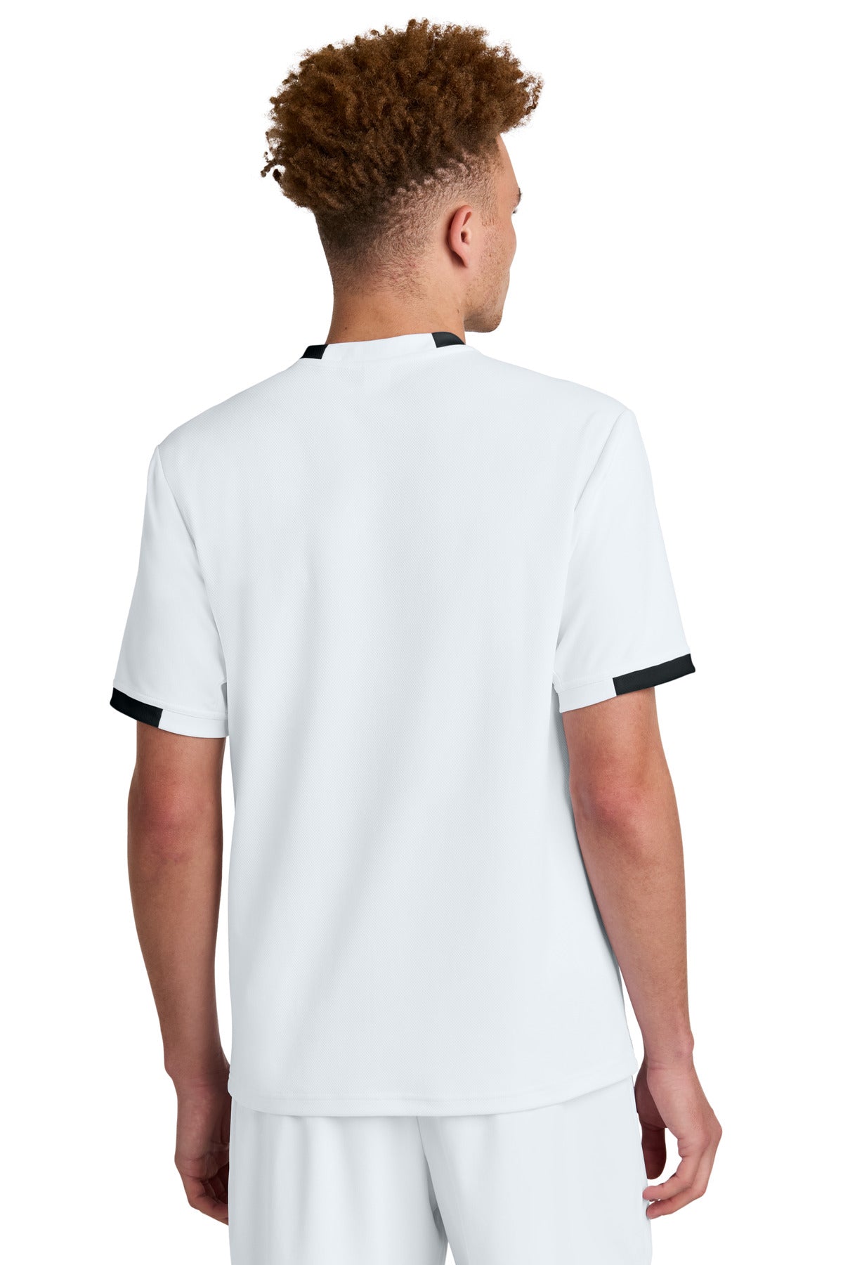 Sport-Tek Club Short Sleeve Crew ST440 - White/ Black - Back