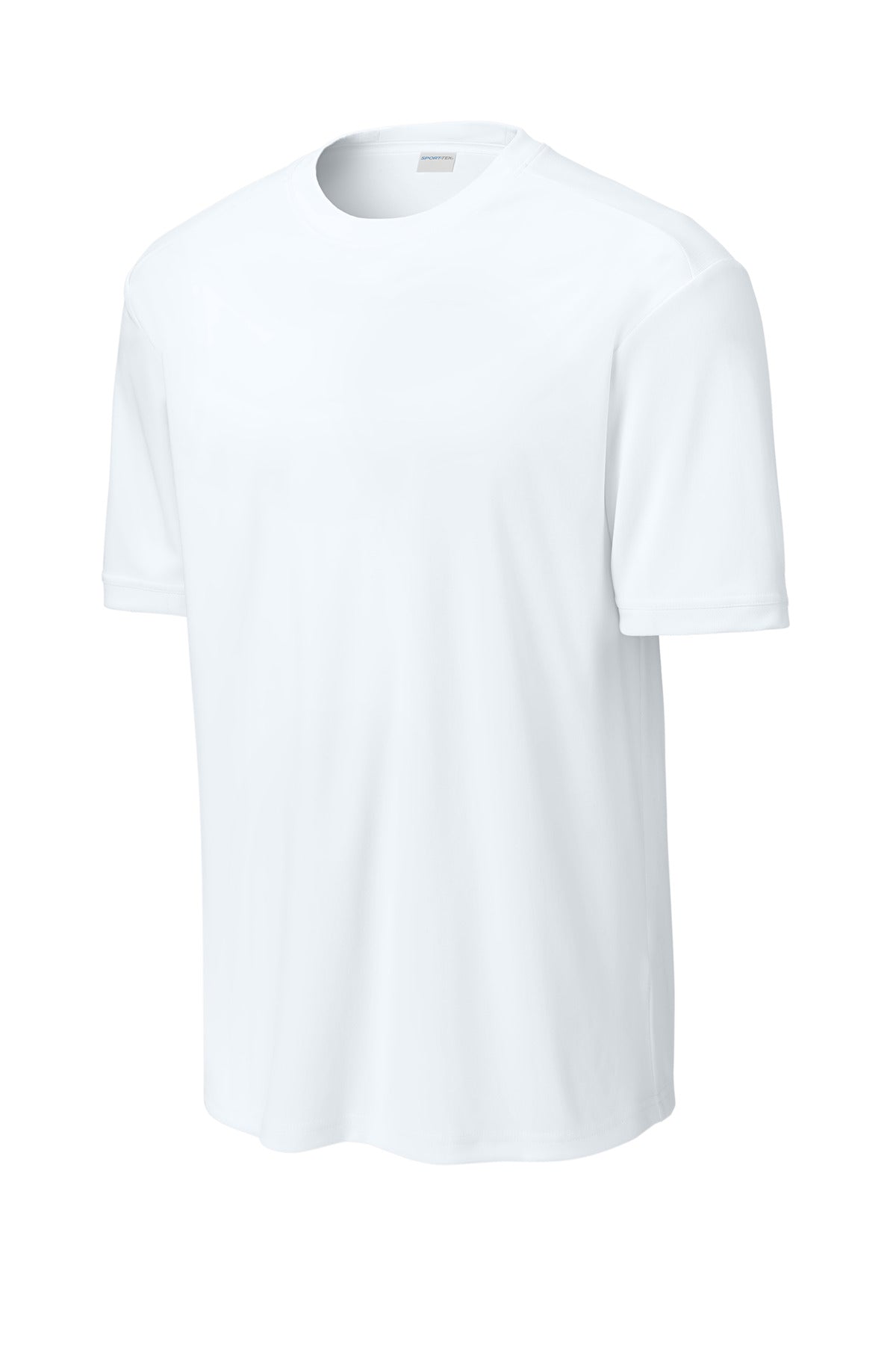 Sport-Tek Club Short Sleeve Crew ST440 - White/ White - Front (flat)