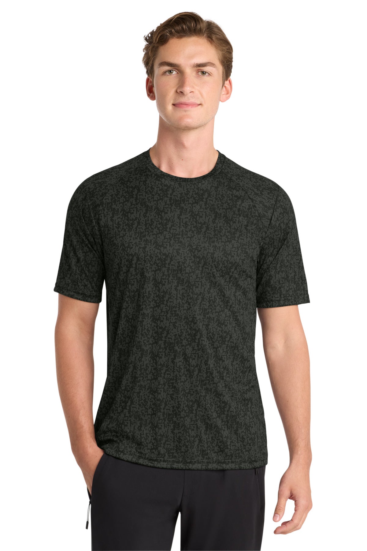 Sport-Tek Digi Camo Tee ST460 - Black - Front