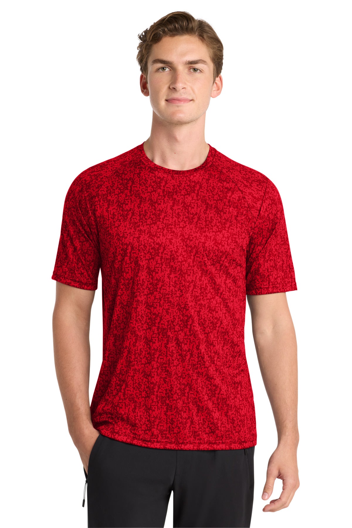 Sport-Tek Digi Camo Tee ST460 - True Red - Front