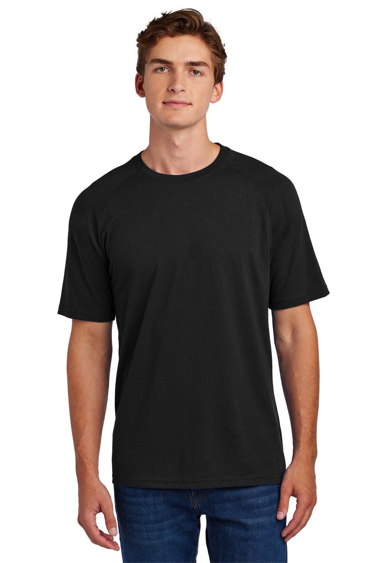 Sport-Tek Halftime Raglan Tee ST6040 - Black - Front