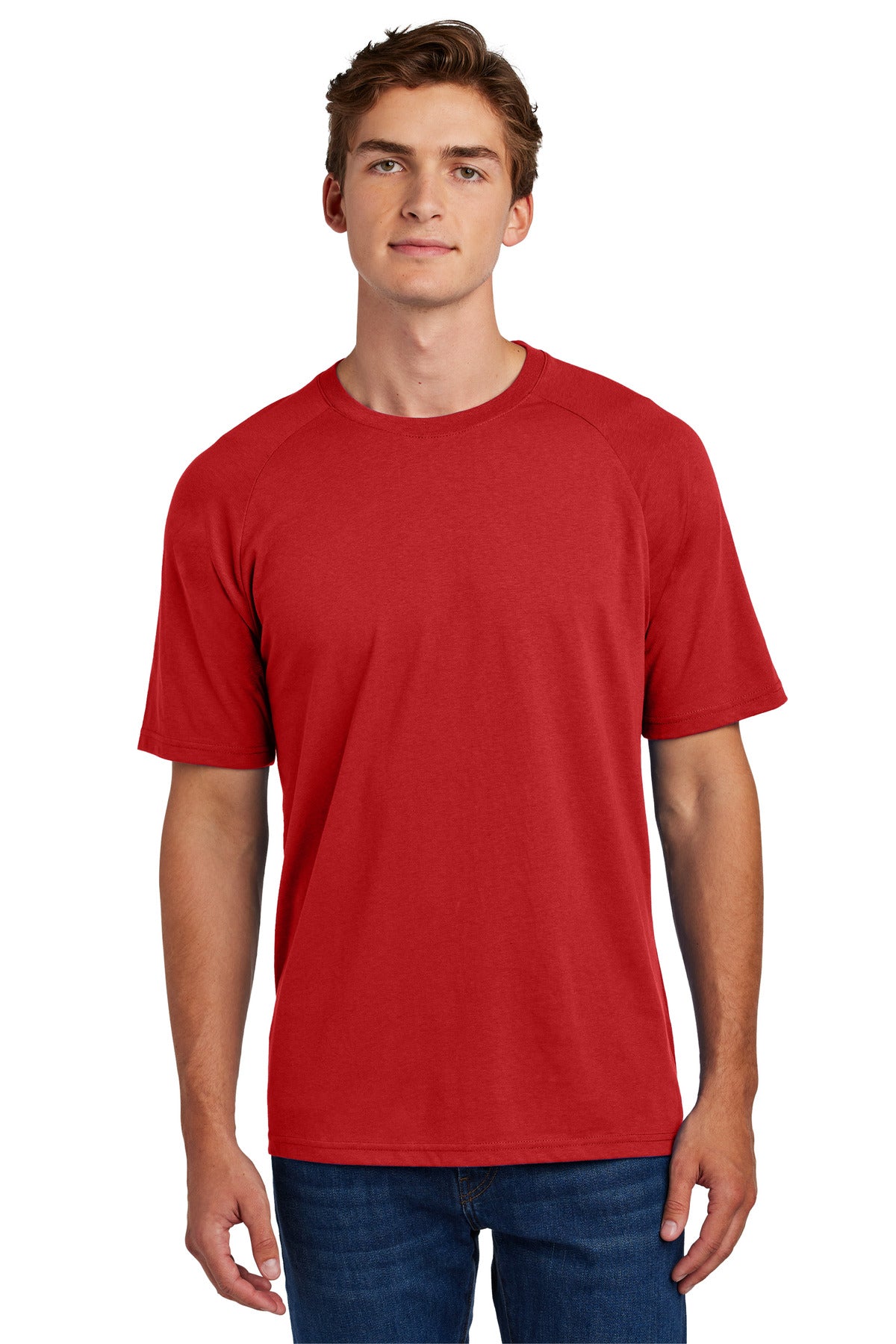 Sport-Tek Halftime Raglan Tee ST6040 - Deep Red - Front
