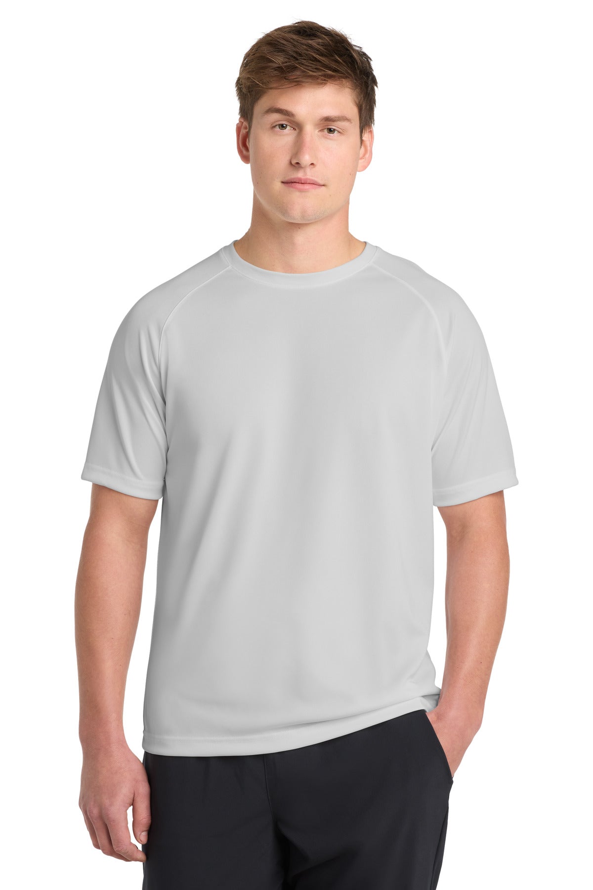 Sport-Tek Dry Zone Short Sleeve Raglan T-Shirt T473 - Silver - Front