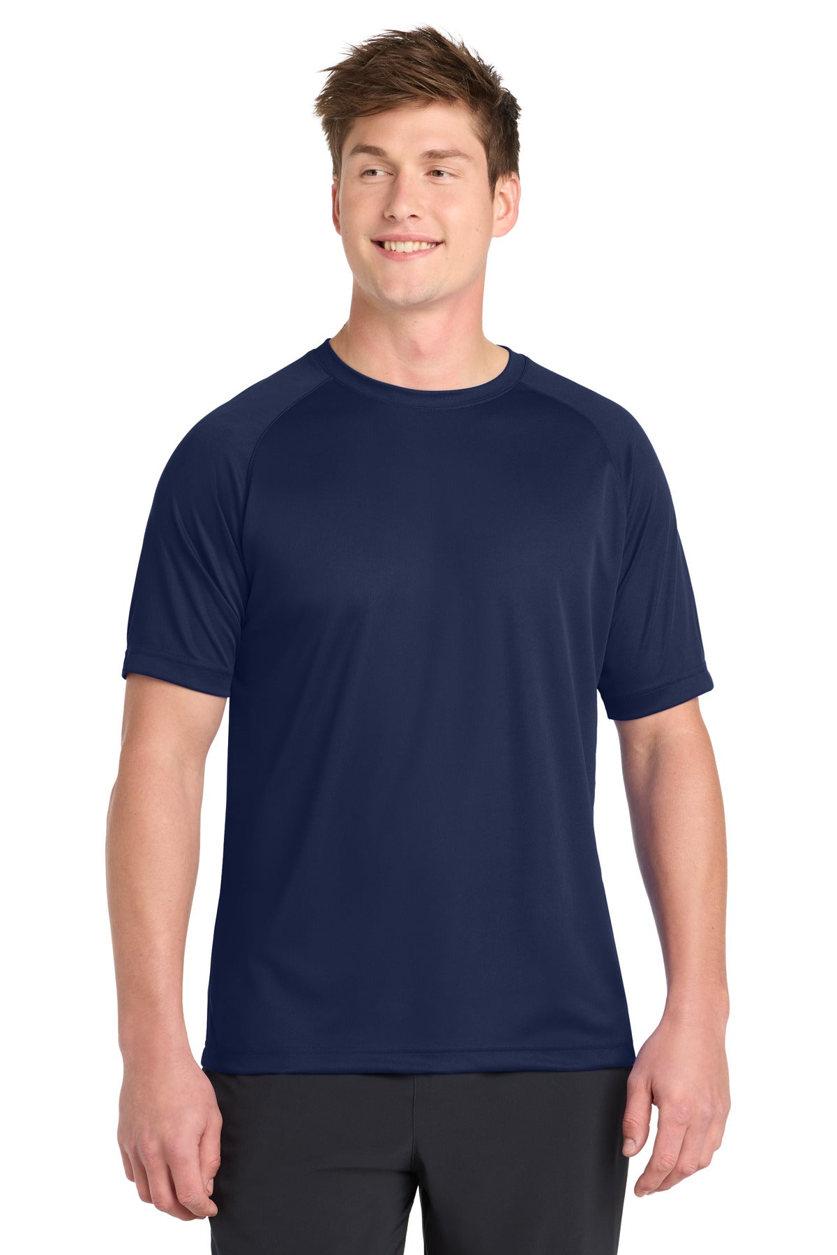 Sport-Tek Dry Zone Short Sleeve Raglan T-Shirt T473 - True Navy - Front