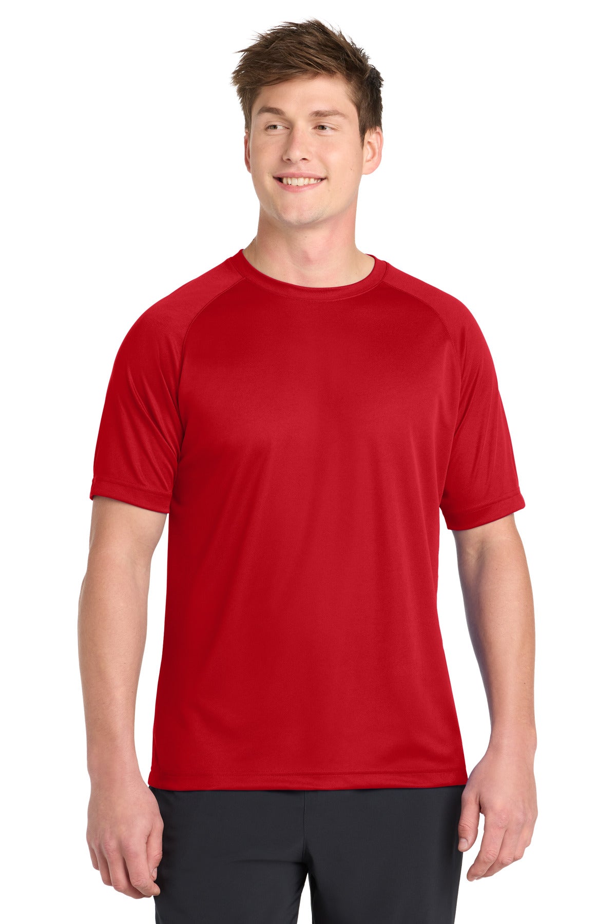 Sport-Tek Dry Zone Short Sleeve Raglan T-Shirt T473 - True Red - Front