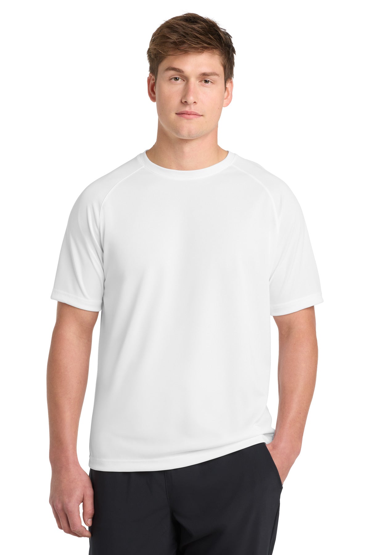 Sport-Tek Dry Zone Short Sleeve Raglan T-Shirt T473 - White - Front