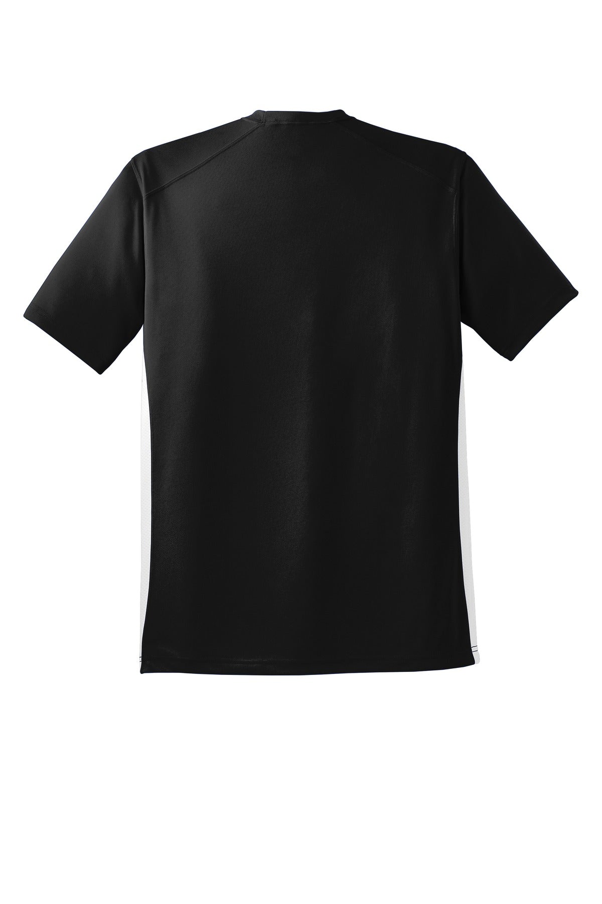 Sport-Tek Dry Zone Colorblock Crew T478 - Black/ White - Back (flat)