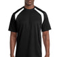 Sport-Tek Dry Zone Colorblock Crew T478 - Black/ White - Front
