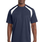 Sport-Tek Dry Zone Colorblock Crew T478 - True Navy/ White - Front