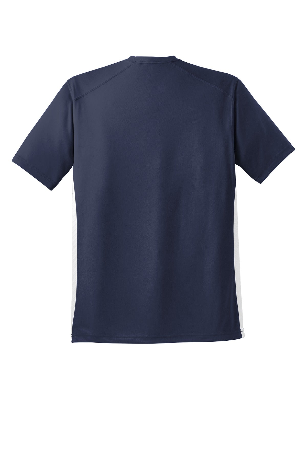 Sport-Tek Dry Zone Colorblock Crew T478 - True Navy/ White - Back (flat)