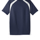 Sport-Tek Dry Zone Colorblock Crew T478 - True Navy/ White - Front (flat)