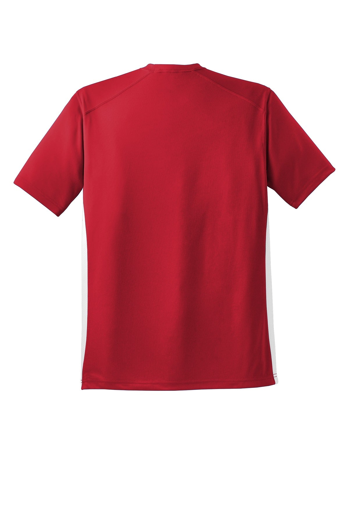 Sport-Tek Dry Zone Colorblock Crew T478 - True Red/ White - Back (flat)