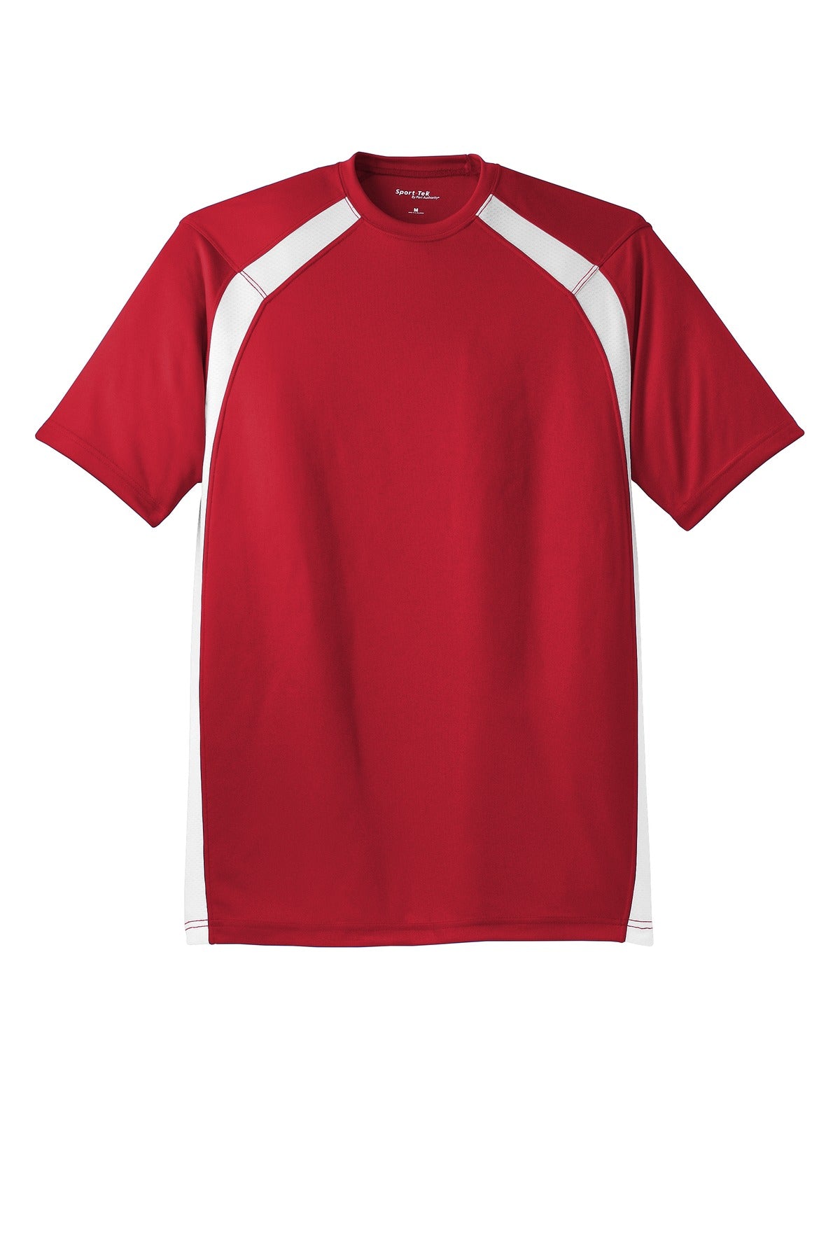 Sport-Tek Dry Zone Colorblock Crew T478 - True Red/ White - Front (flat)