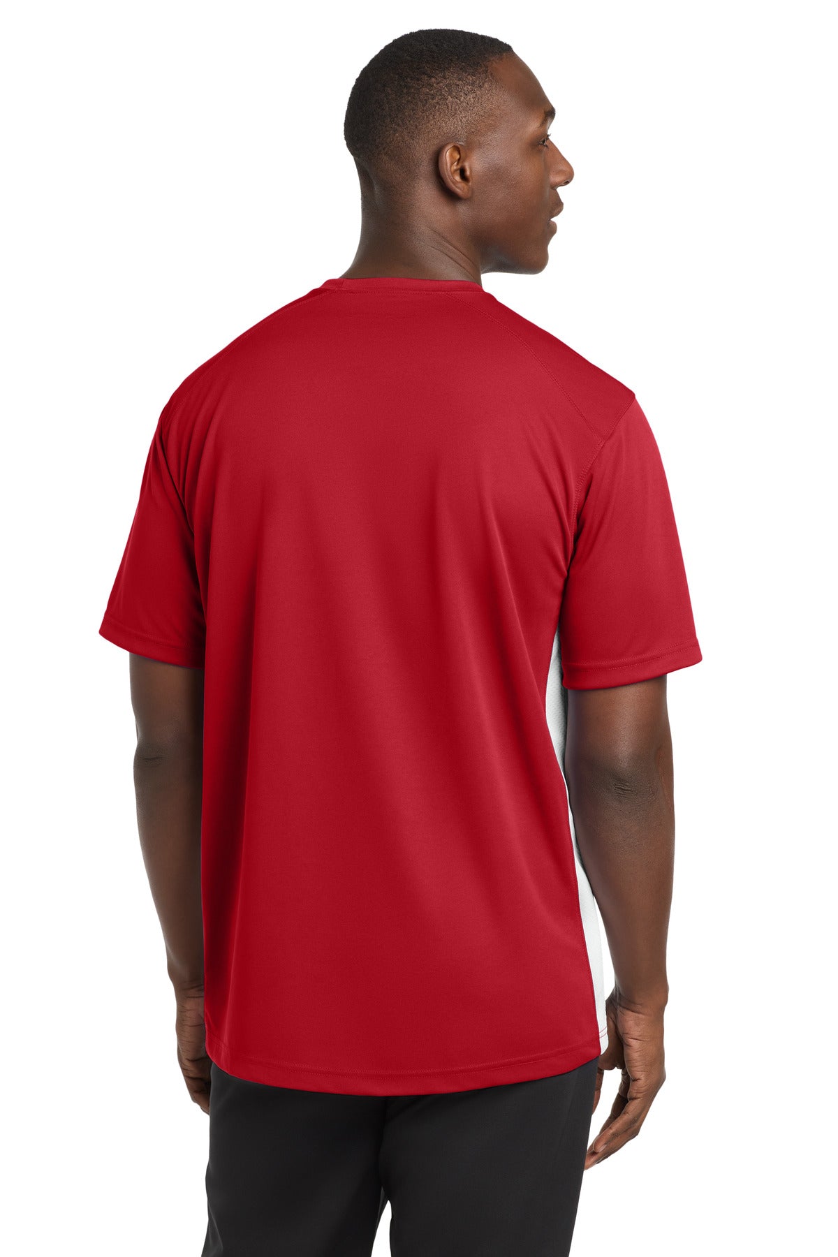 Sport-Tek Dry Zone Colorblock Crew T478 - True Red/ White - Back