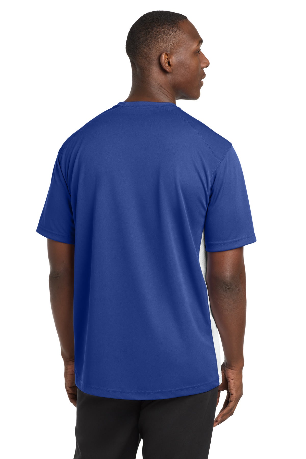 Sport-Tek Dry Zone Colorblock Crew T478 - True Royal/ White - Back