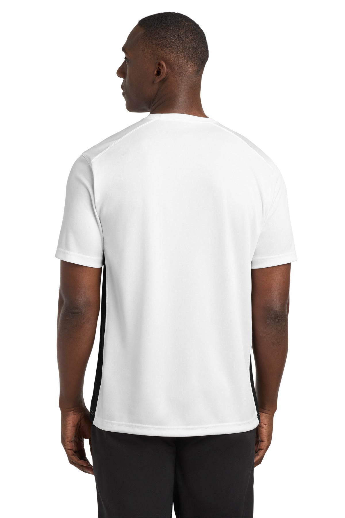 Sport-Tek Dry Zone Colorblock Crew T478 - White/ Black - Back