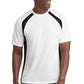 Sport-Tek Dry Zone Colorblock Crew T478 - White/ Black - Front