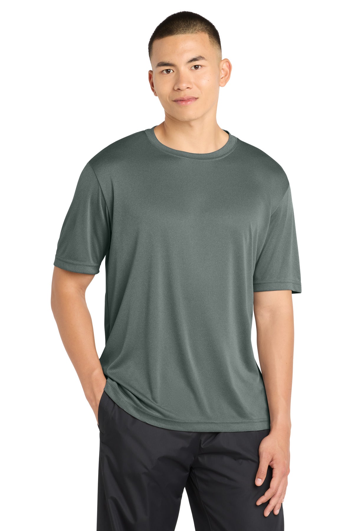 Sport-Tek Tall PosiCharge Competitor Tee TST350 - Grey Concrete Heather - Front