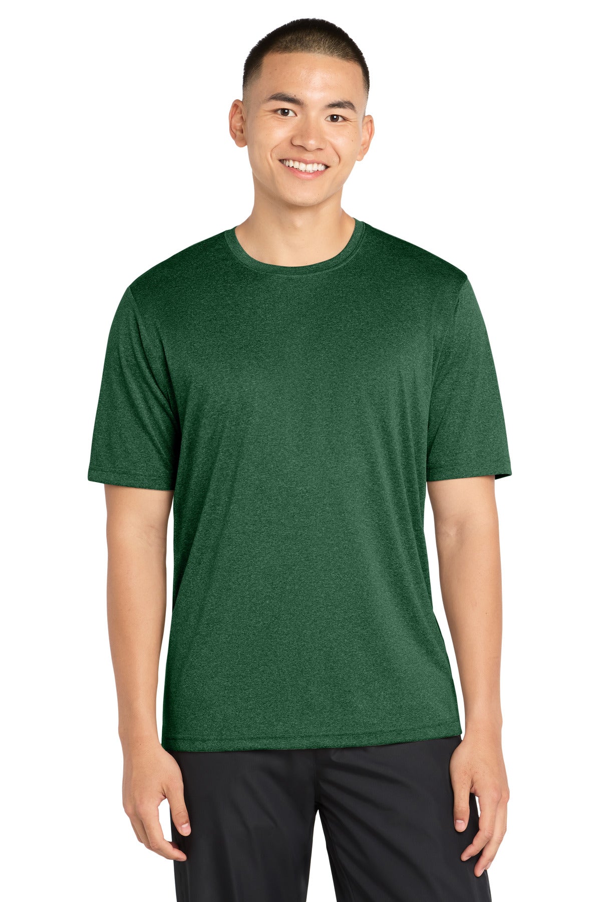 Sport-Tek Tall Heather Contender Tee TST360 - Forest Green Heather - Front