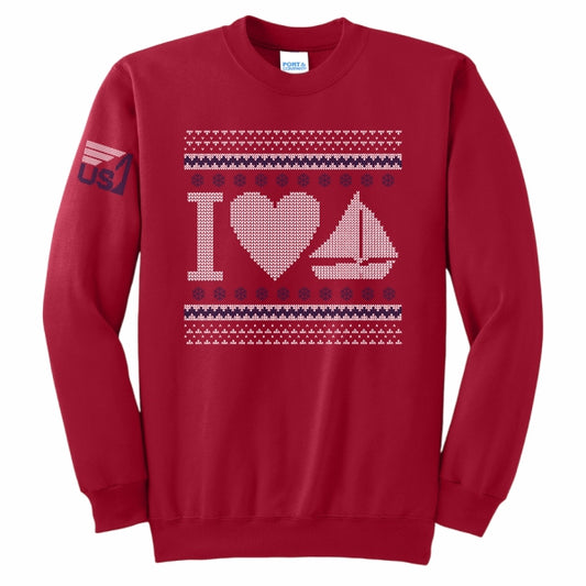 US Sailing Christmas Crewneck Sweatshirt - Red