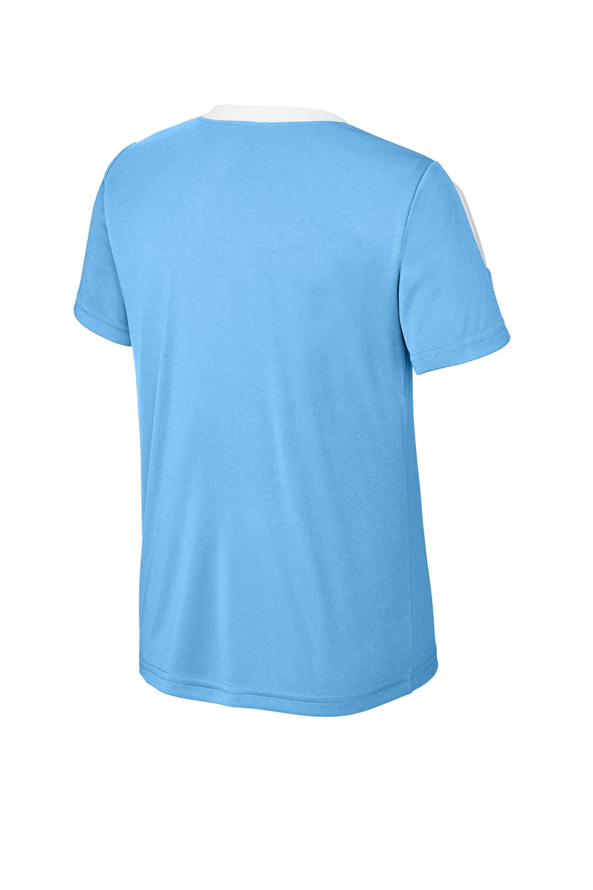 Sport-Tek Youth Competitor United Crew YST100 - Carolina Blue/ White - Back (flat)