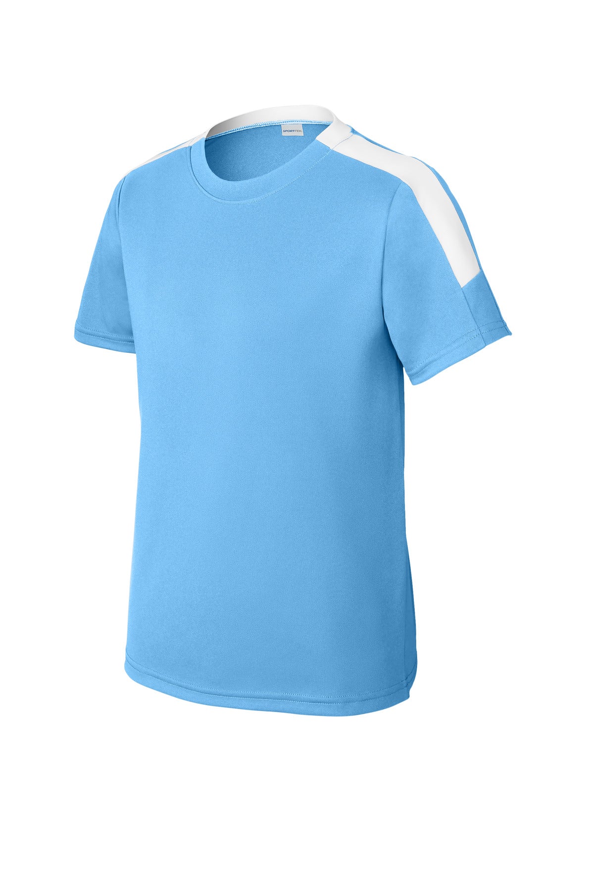 Sport-Tek Youth Competitor United Crew YST100 - Carolina Blue/ White - Front (flat)