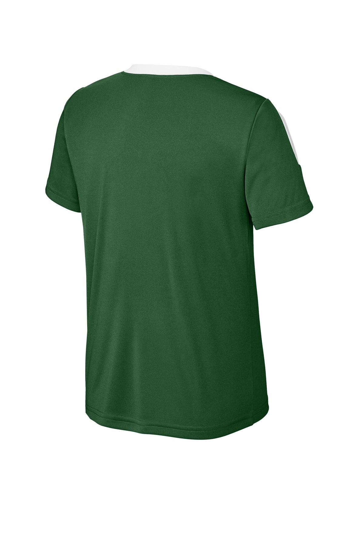 Sport-Tek Youth Competitor United Crew YST100 - Forest Green/ White - Back (flat)
