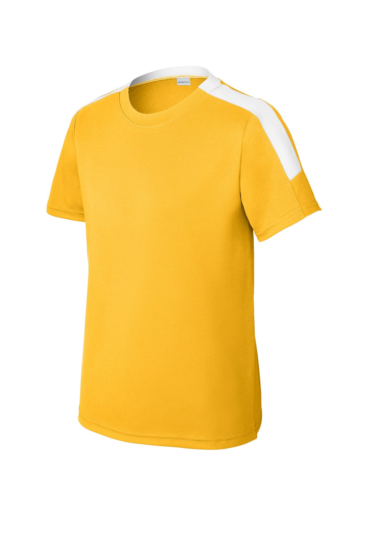 Sport-Tek Youth Competitor United Crew YST100 - Gold/ White - Front (flat)