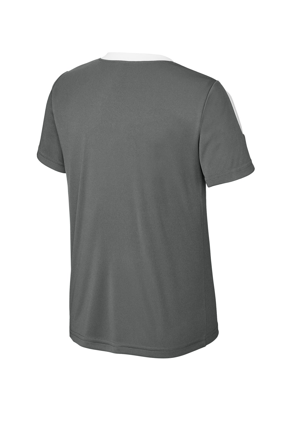 Sport-Tek Youth Competitor United Crew YST100 - Iron Grey/ White - Back (flat)