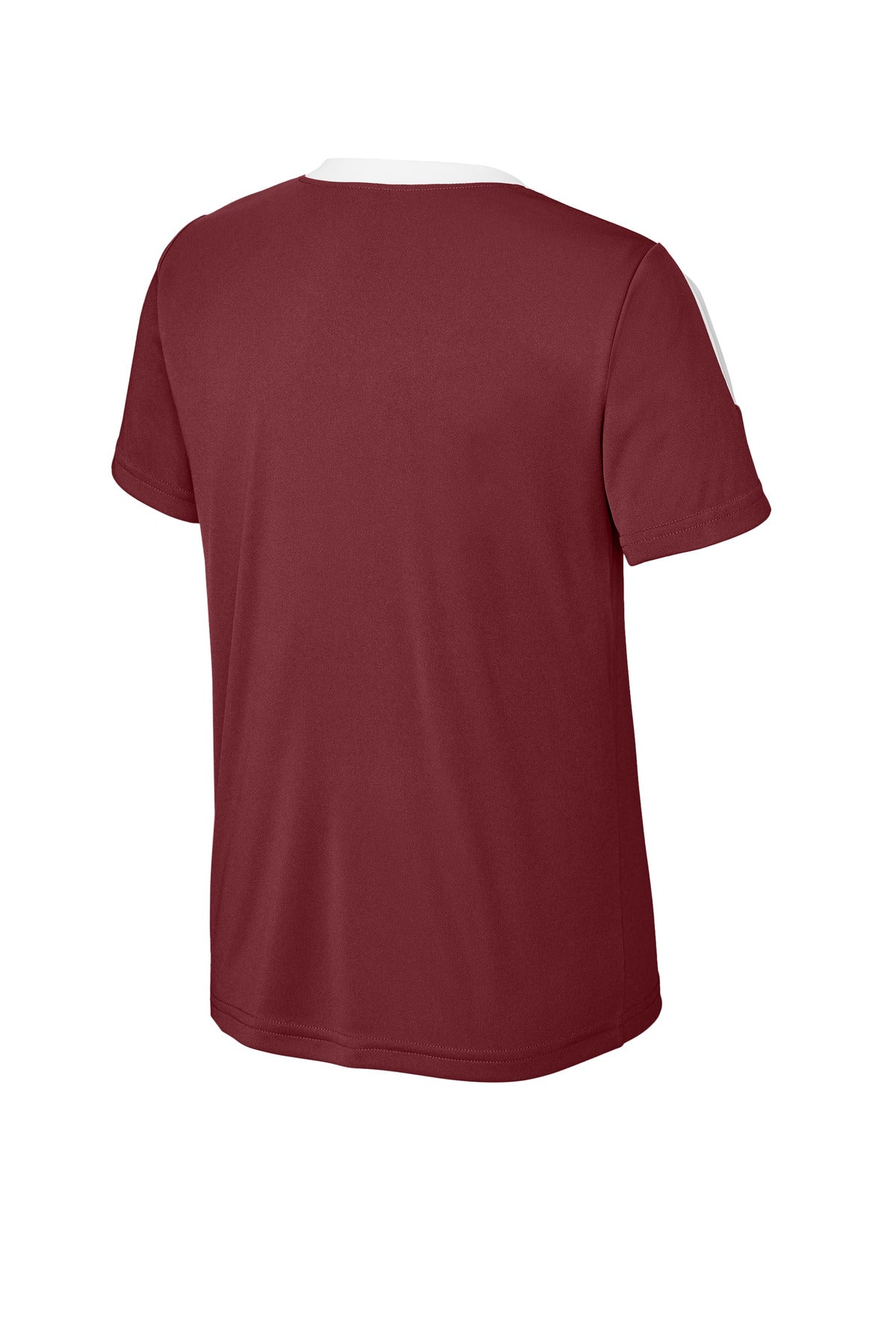 Sport-Tek Youth Competitor United Crew YST100 - Maroon/ White - Back (flat)