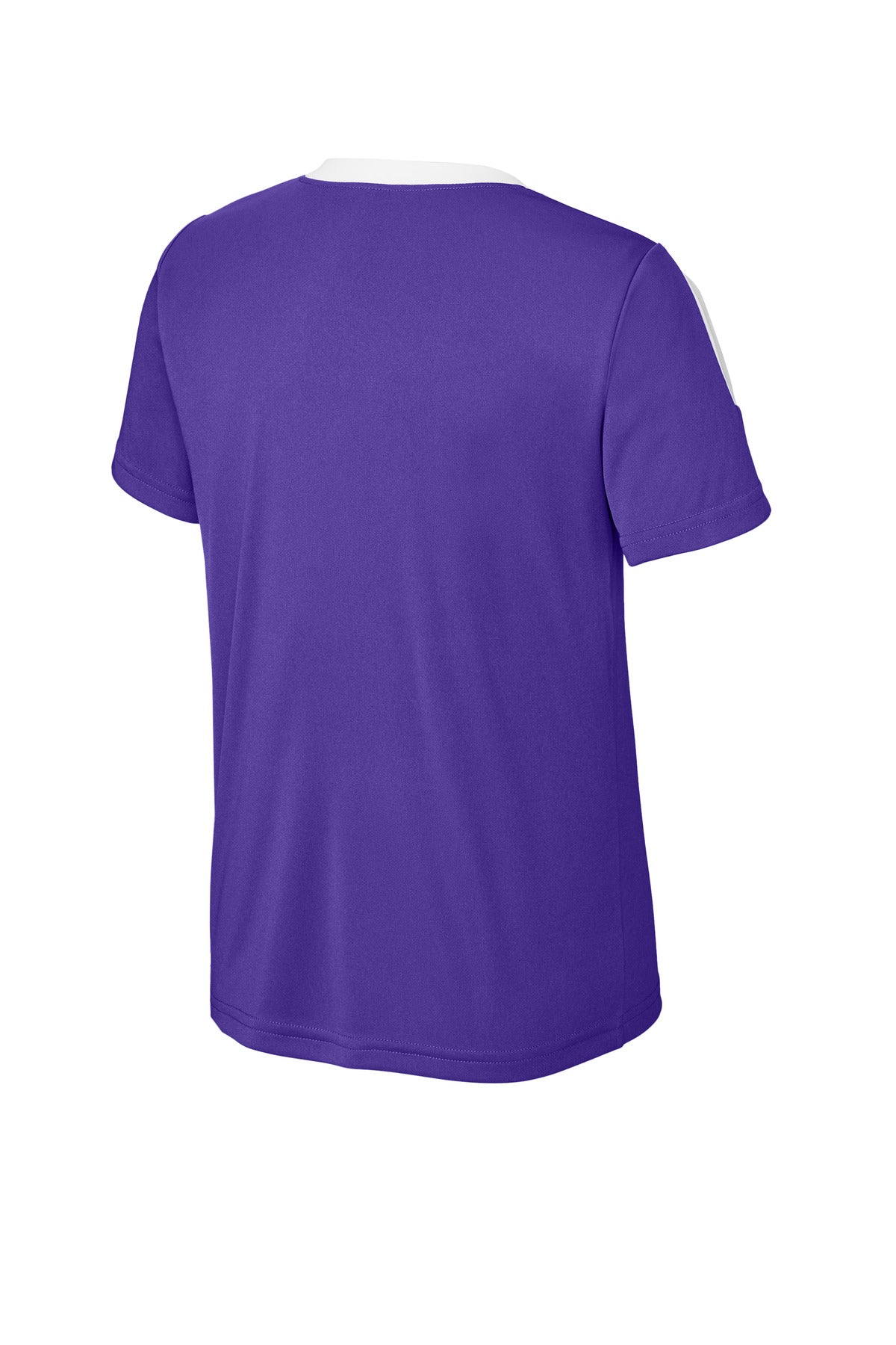Sport-Tek Youth Competitor United Crew YST100 - Purple/ White - Back (flat)
