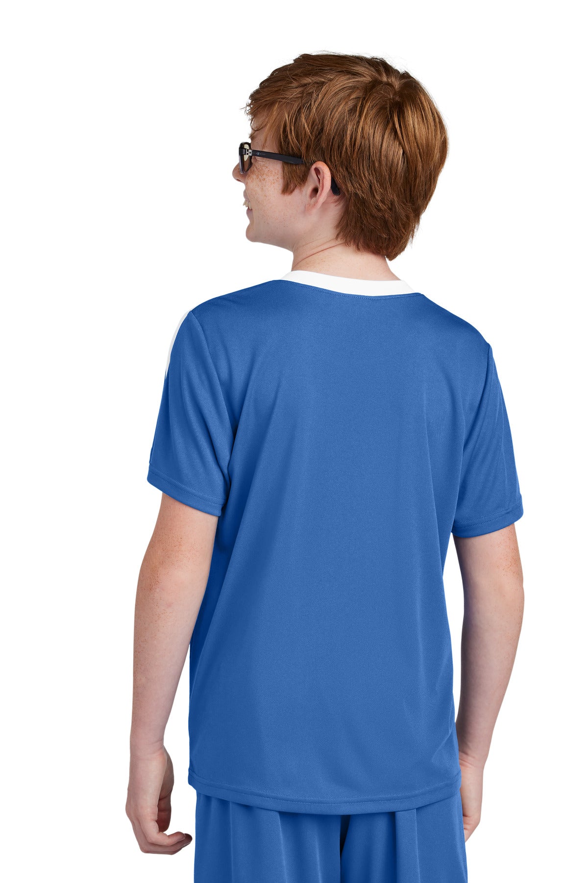 Sport-Tek Youth Competitor United Crew YST100 - True Royal/ White - Back