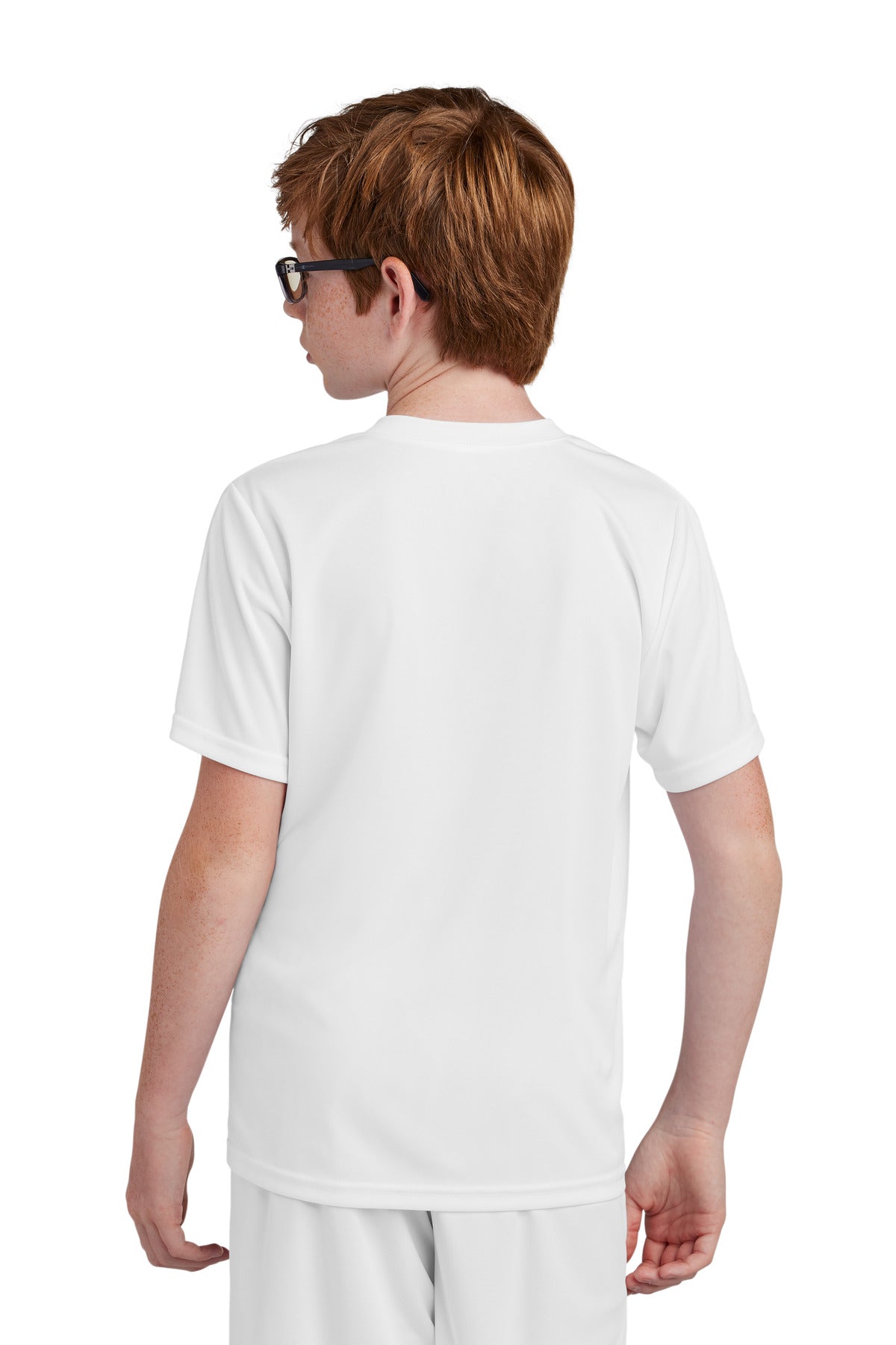 Sport-Tek Youth Competitor United Crew YST100 - White/ White - Back