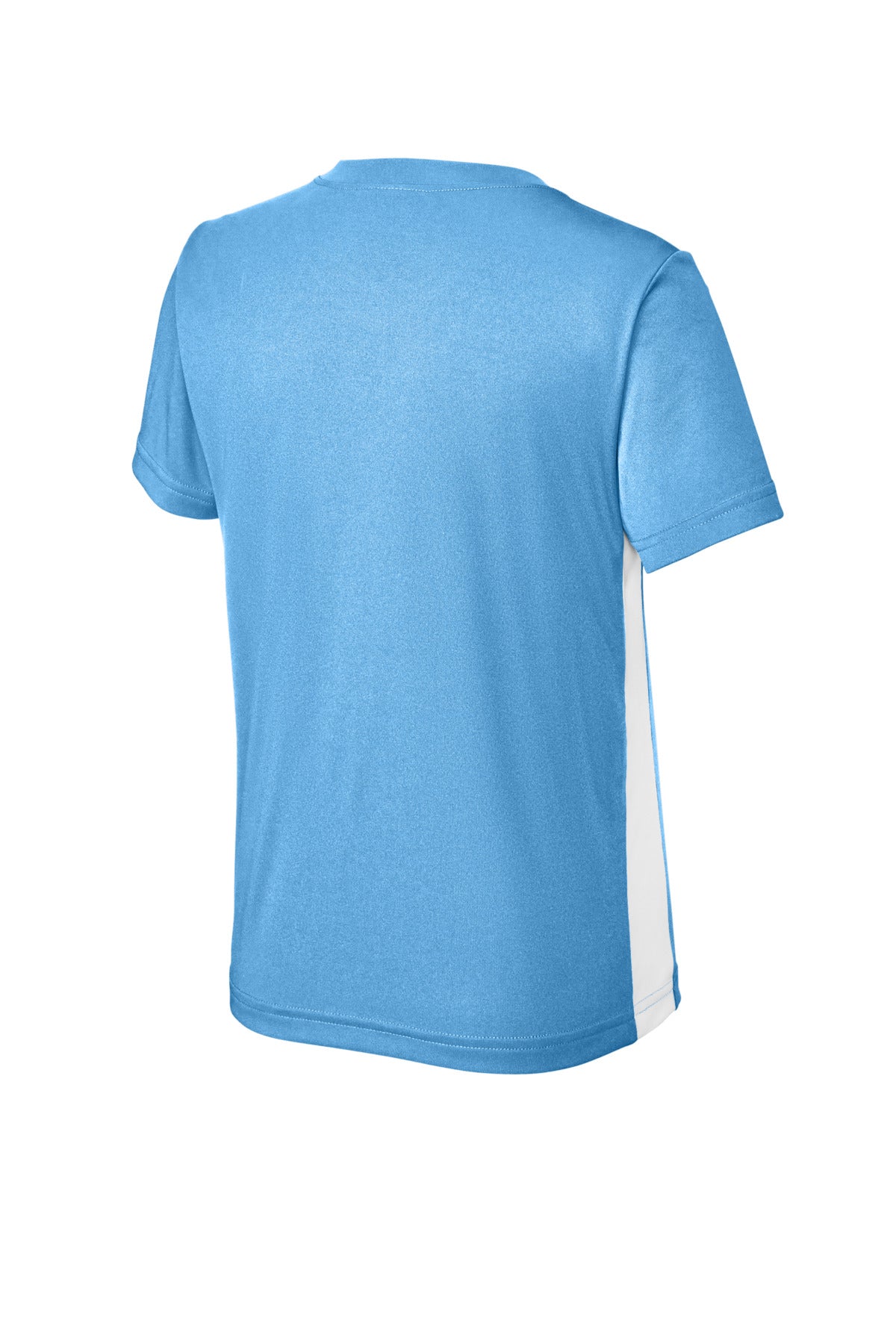 Sport-Tek Youth Competitor United V-Neck YST101 - Carolina Blue/ White - Back (flat)
