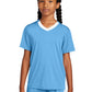 Sport-Tek Youth Competitor United V-Neck YST101 - Carolina Blue/ White - Front