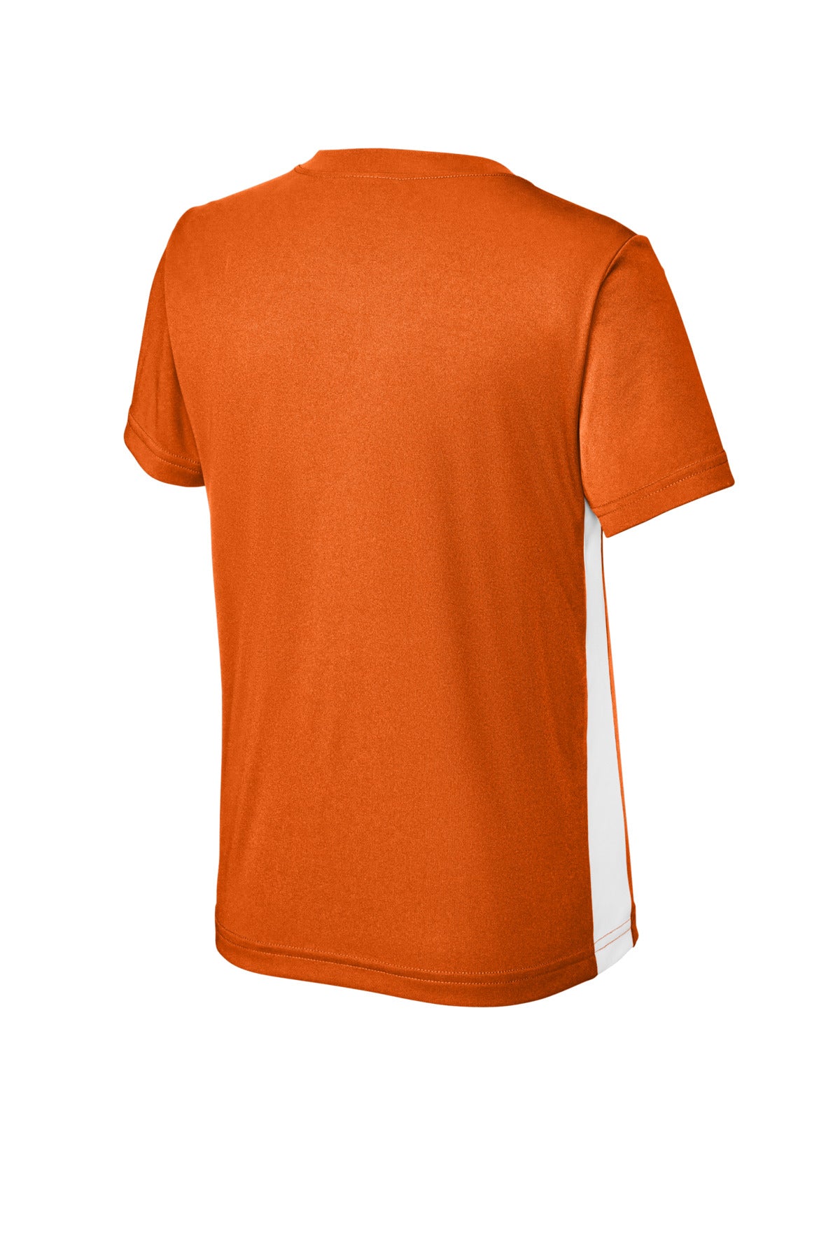 Sport-Tek Youth Competitor United V-Neck YST101 - Deep Orange/ White - Back (flat)