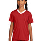 Sport-Tek Youth Competitor United V-Neck YST101 - Deep Red/ White - Front