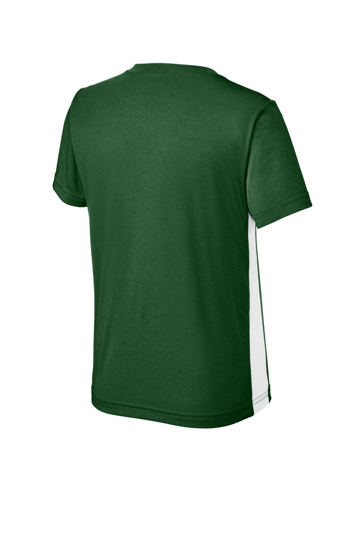 Sport-Tek Youth Competitor United V-Neck YST101 - Forest Green/ White - Back (flat)