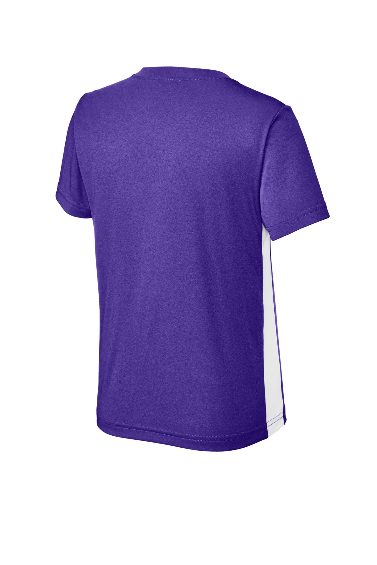 Sport-Tek Youth Competitor United V-Neck YST101 - Purple/ White - Back (flat)