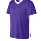 Sport-Tek Youth Competitor United V-Neck YST101 - Purple/ White - Front (flat)