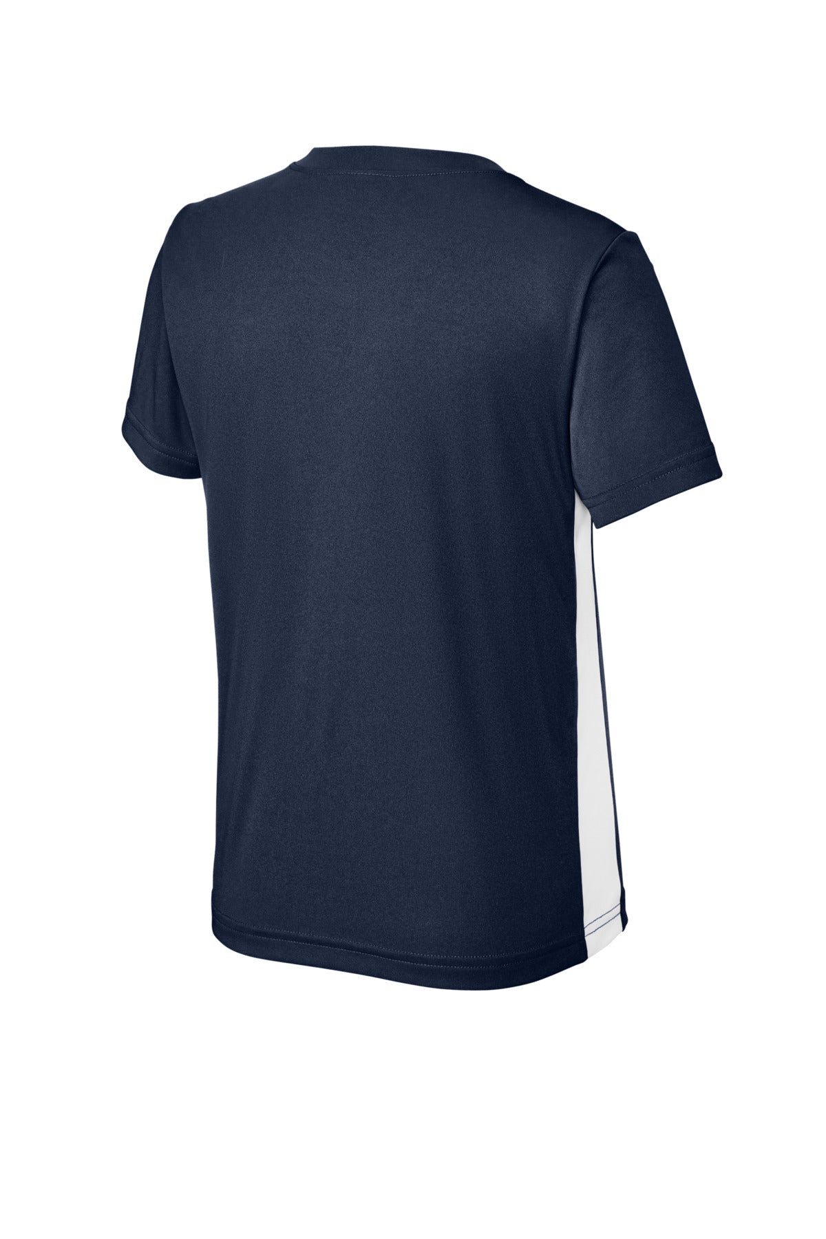 Sport-Tek Youth Competitor United V-Neck YST101 - True Navy/ White - Back (flat)